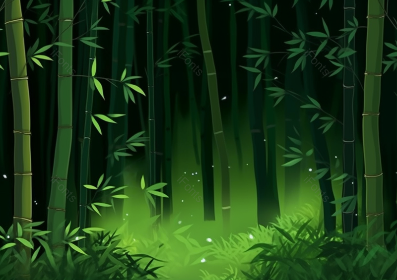 竹林植物夜景景色,插画/手绘图,插画/手绘图库,插画/手绘图下载,插画/手绘